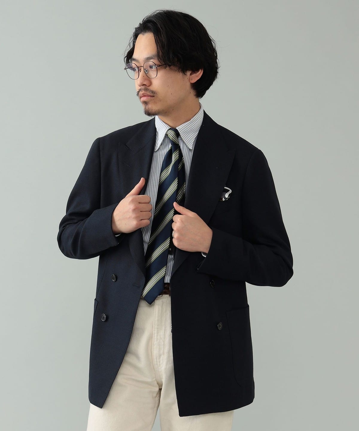 BEAMS F（ビームスF）BEAMS F / DORMEUIL ウールモヘヤ ダブルブレスト