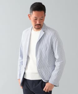 BEAMS F（ビームスF）LARDINI / AMAJ シアサッカー ブルーストライプ