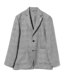 LARDINI / AMAJ ミックスファブリック グレンチェック シャツジャケット