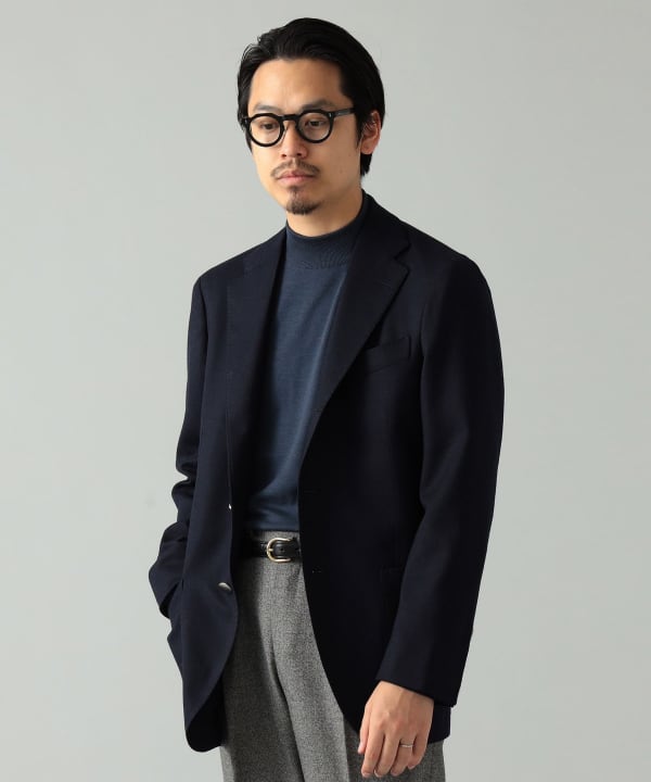 BEAMS F / NEW EASY ミックスファブリック ハウンドトゥース ジャケット-