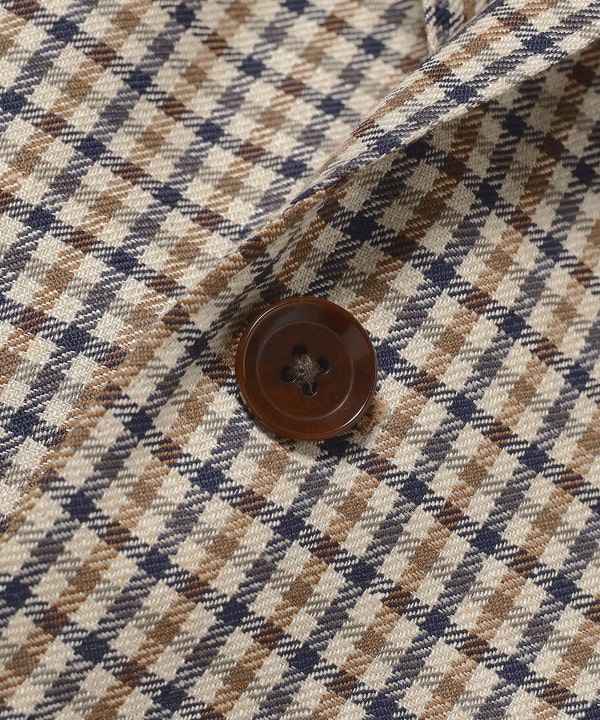 BEAMS F（ビームスF）EASY BOTTOLI リネンウール ガンクラブチェック  