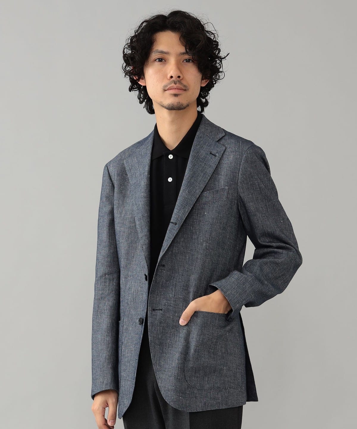 BEAMS F / EASY SONDRIO cotton linen denim jacket