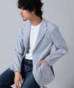 【店鋪限定販售】BEAMS F / NEW EASY SONDRIO 男裝 休閒三釦直條紋西裝外套