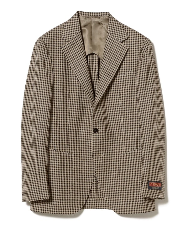 【美品】ビームスF チェックテーラードジャケット 44 BEAMS F（ビームスF）EASY LUIGI ZANIERI チェック ジャケット