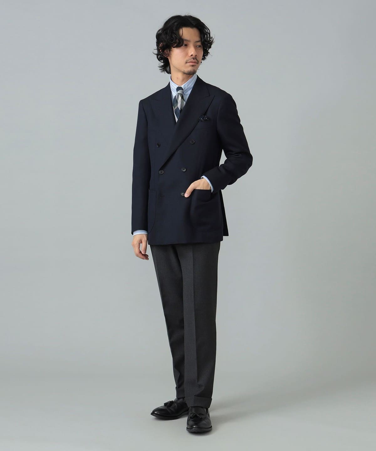 BEAMS F（ビームスF）ウールホップサック ダブルブレスト
