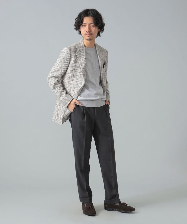 BEAMS F (BEAMS F)FERLA Mixed Fabric Glen Check Jacket