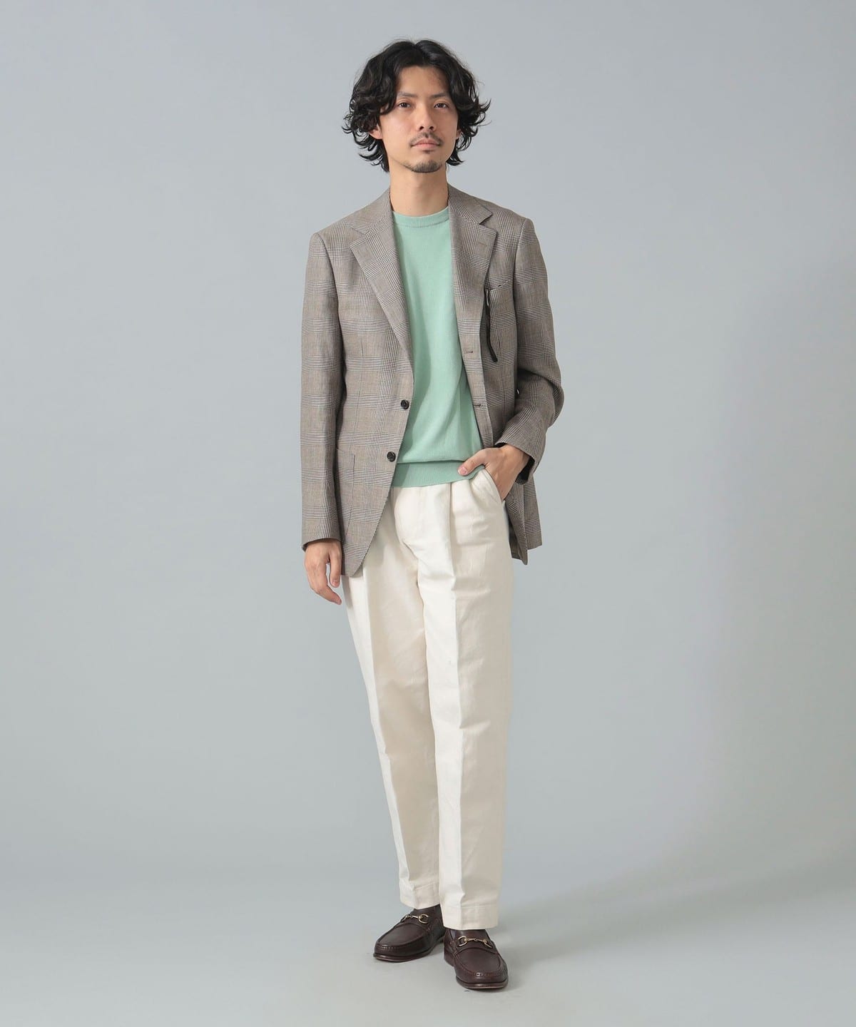 BEAMS F(ビームスF)LUIGI ZANIERI コットンリネン グレン BEAMS F(ビームスF)LUIGI ZANIERI コットンリネン グレン