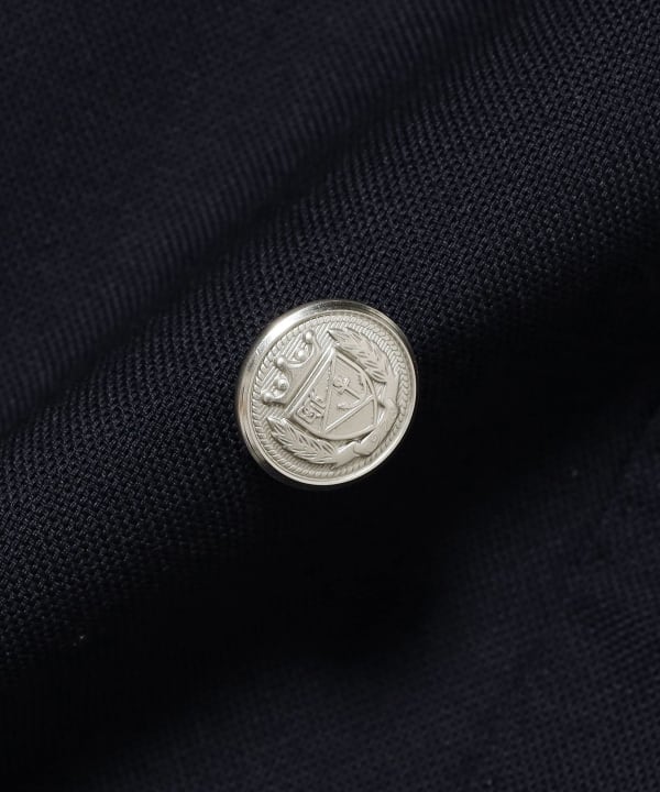 BEAMS F BEAMS FOX BROTHERS Navy Double Breasted Blazer BEAMS F BEAMS FOX BROTHERS Navy Double Breasted Blazer