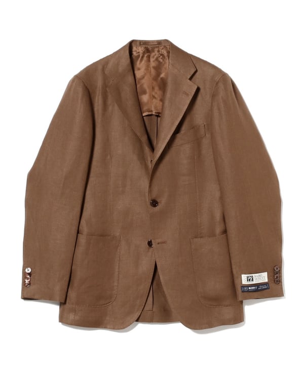 ★ビームス/美品！クリーニング済/リネン100％★BEAMS テーラード ジャケット 麻 薄手 ピンク M～L メンズ BEAMS F（ビームスF）EASY BAIRD McNUTT リネン ソリッド ジャケット