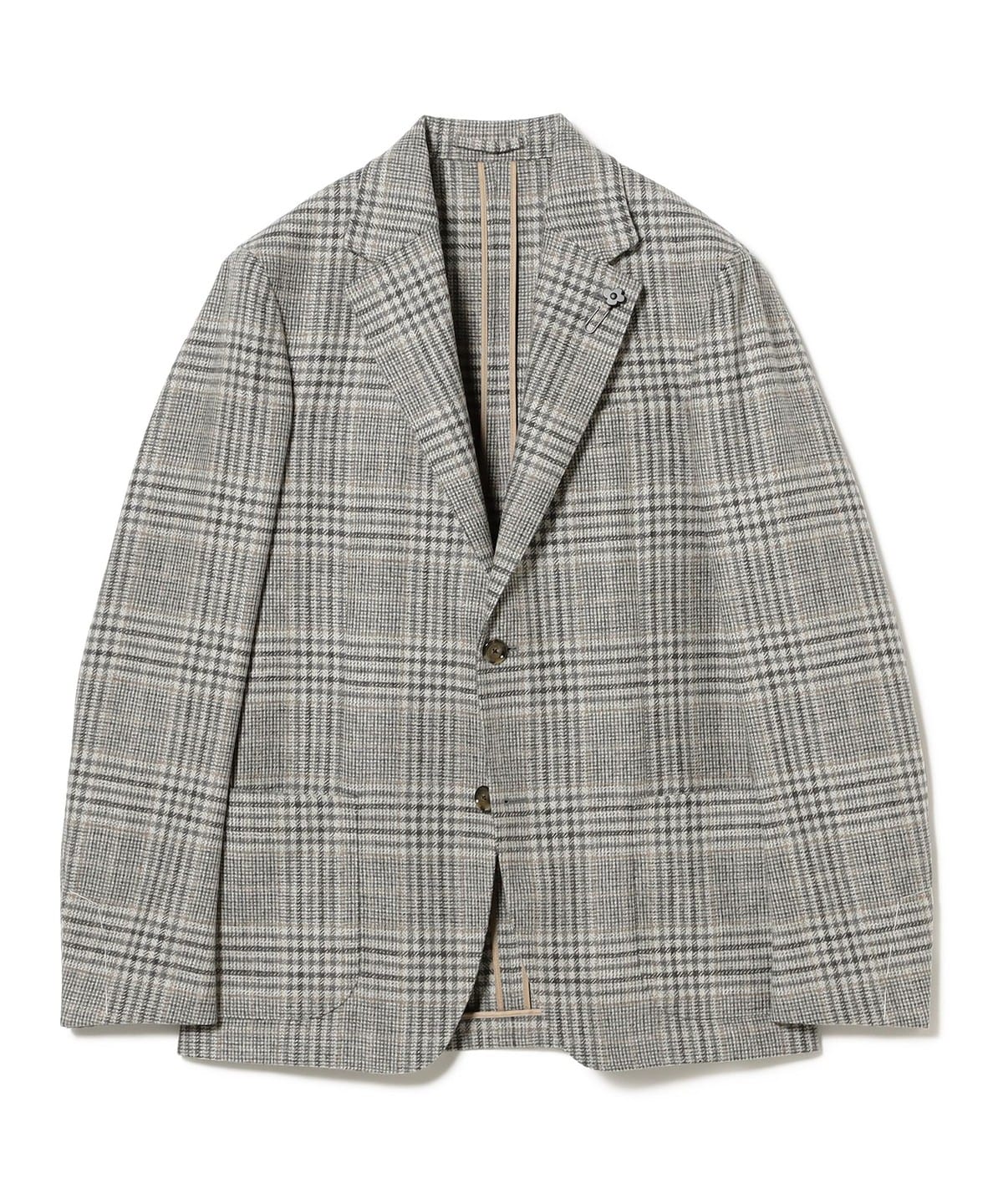 LARDINI ラルディーニ / ROMA ウールカシミヤ グレンチェック ジャケット ジャケット MEN GREY/920GR 42 LARDINI ラルディーニ / ROMA ウールカシミヤ グレンチェック ジャケット ジャケット MEN GREY/920GR 42