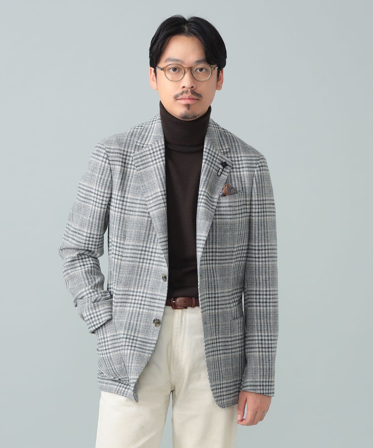 <極美品>LARDINI × BEAMS F カシミヤ ジャケット サイズ42 BEAMS F（ビームスF）LARDINI / ROMA ウールカシミヤ グレン
