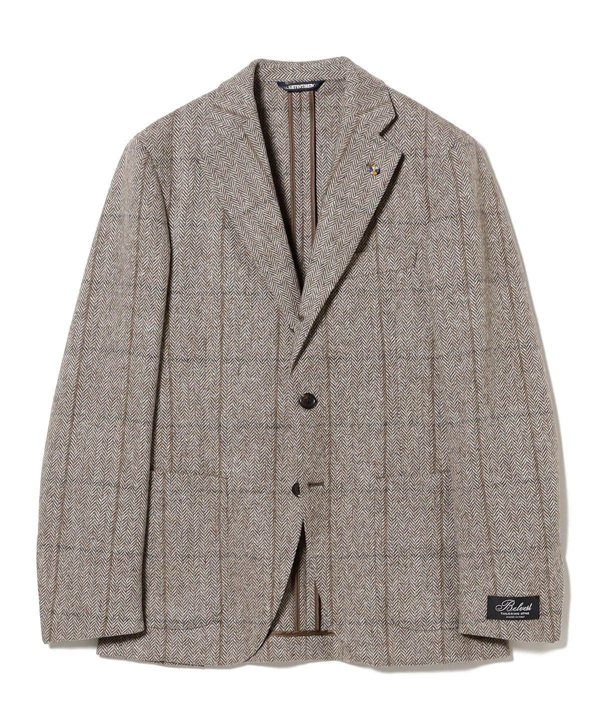 Belvest ベルベスト / JACKET IN THE BOX ウール ヘリンボーン+ウインドウペーン ジャケット ジャケット MEN LT. BROWN/046 44 Belvest ベルベスト / JACKET IN THE BOX ウール ヘリンボーン+ウインドウペーン ジャケット ジャケット MEN LT. BROWN/046 44