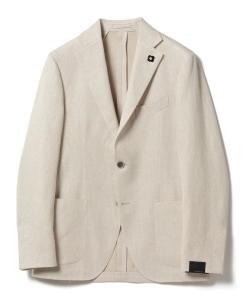 ▲LARDINI / リネンコットンバスケット 3ボタンジャケット◎