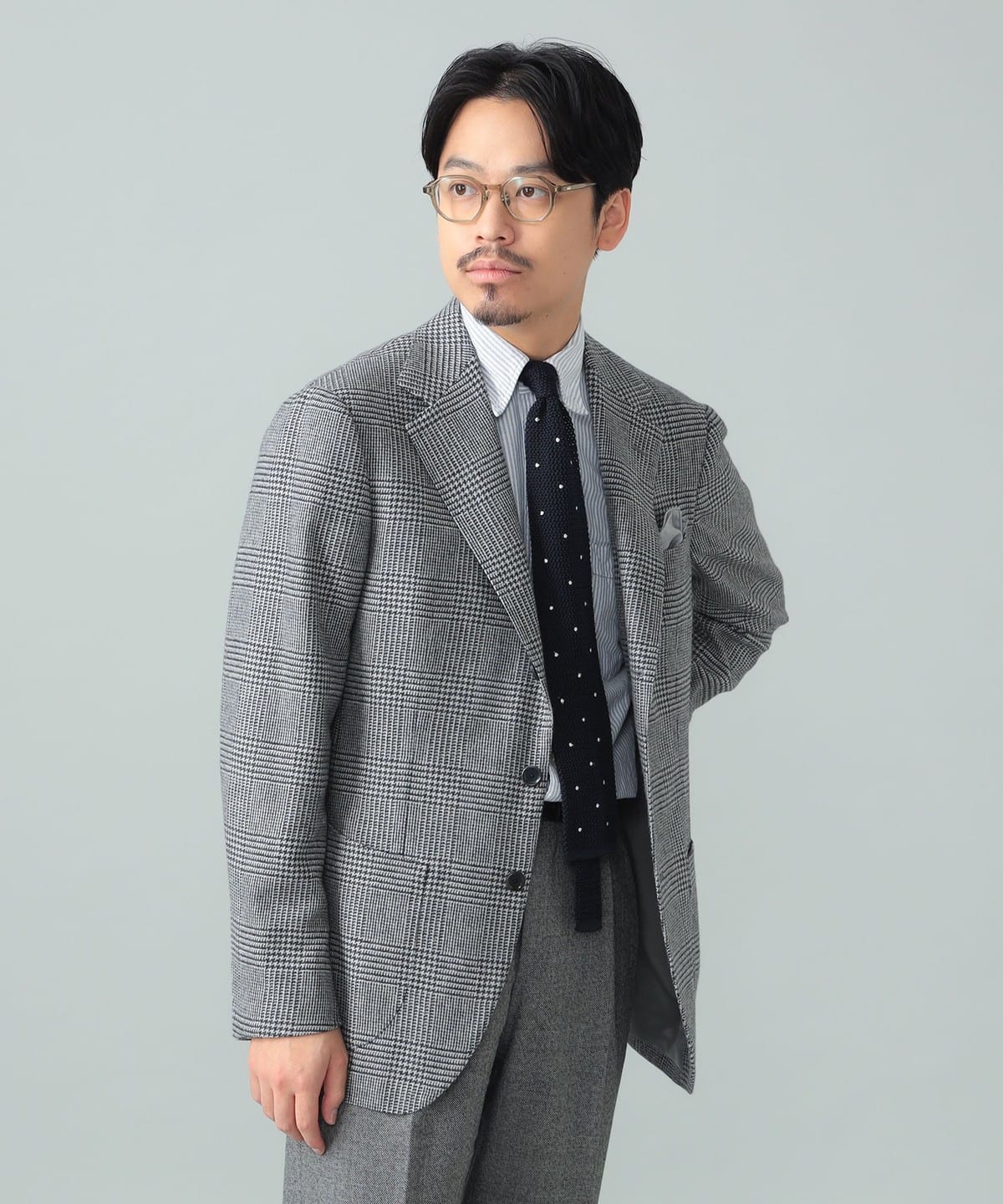 BEAMS F（ビームスF）MARLING & EVANS ウールカシミヤ グレンチェック