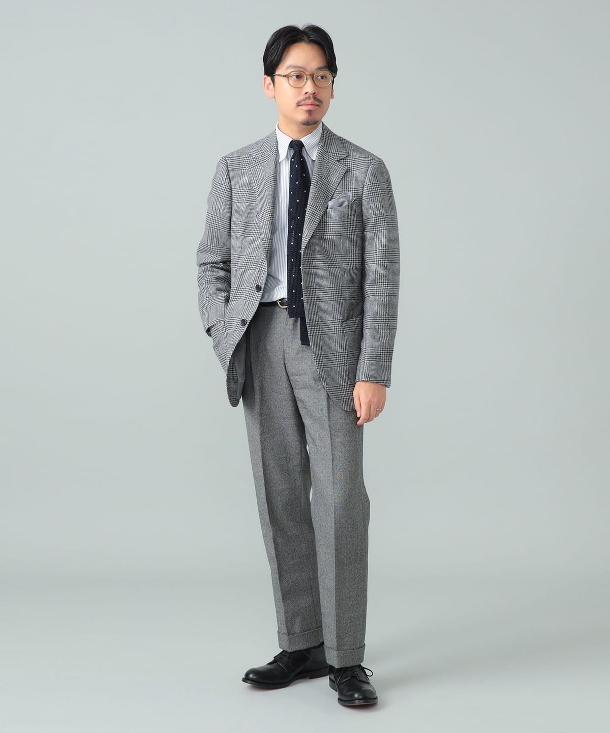 BEAMS F（ビームスF）MARLING & EVANS ウールカシミヤ グレンチェック