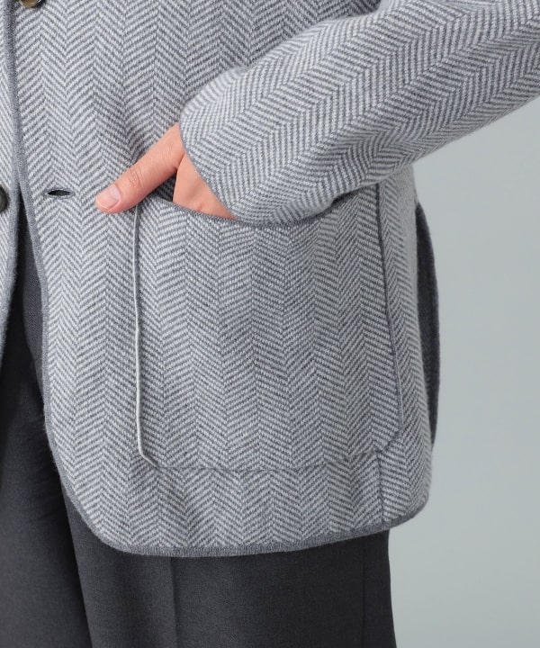 BEAMS F（ビームスF）LARDINI / ウール ヘリンボーン パイピング