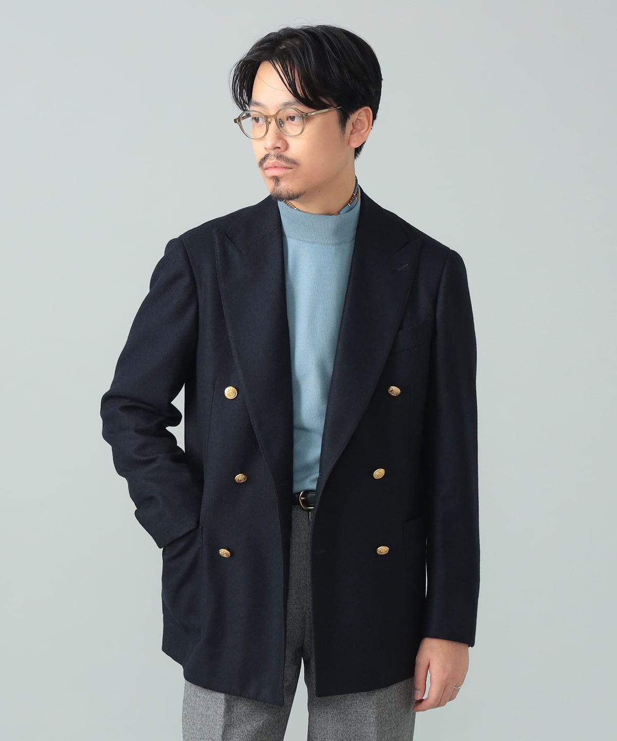 BEAMS F（ビームスF）HANDMADE ARTHUR HARRISON ウール ネイビー