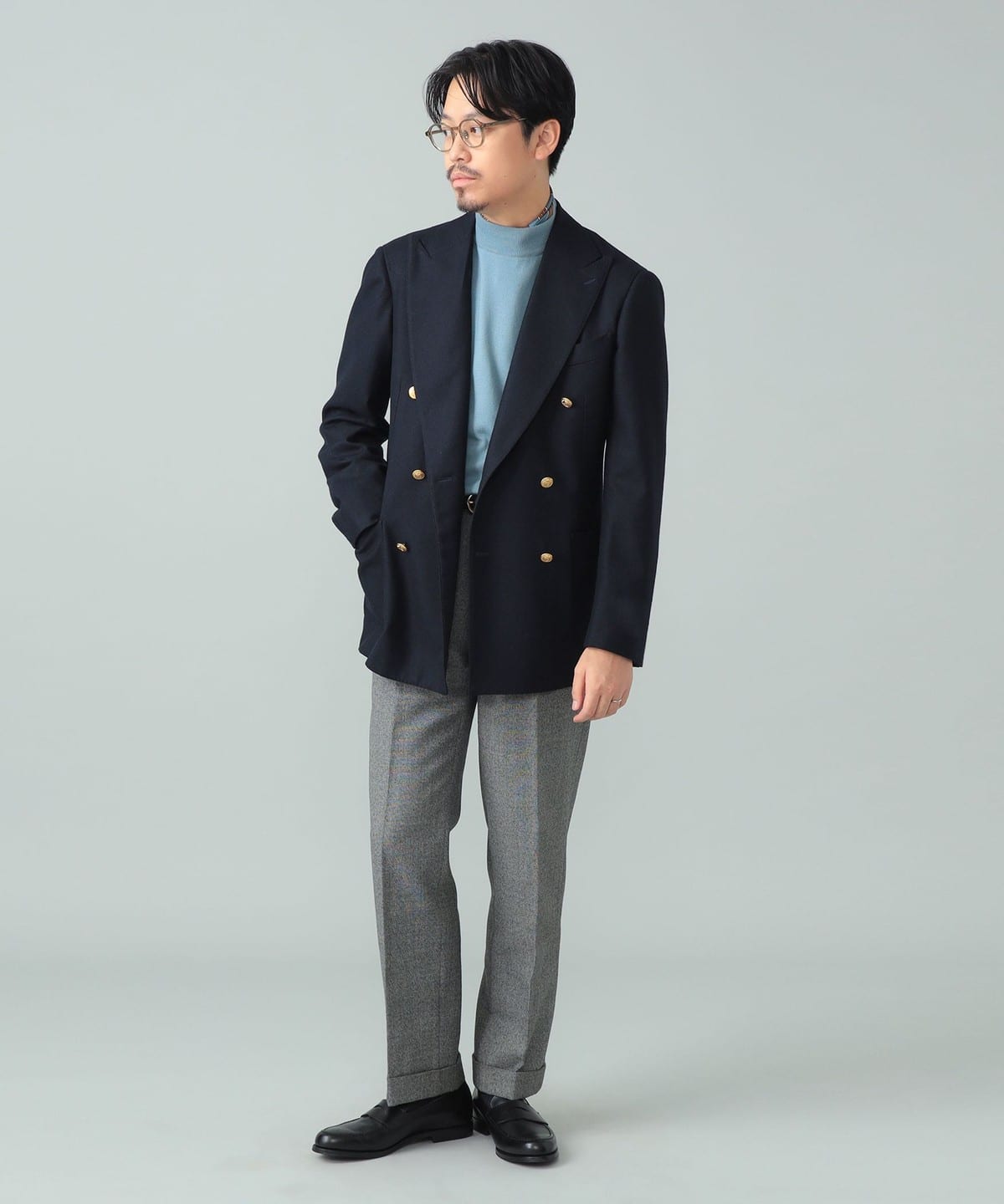 BEAMS F（ビームスF）HANDMADE ARTHUR HARRISON ウール ネイビー