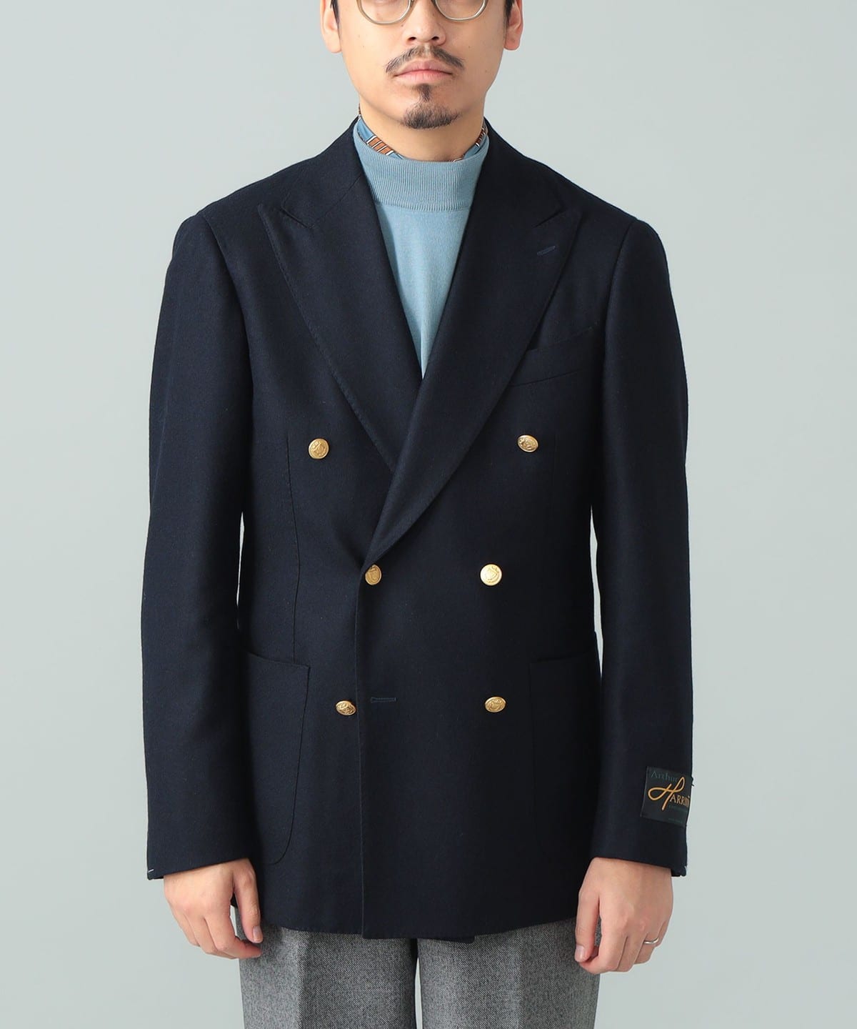 BEAMS F（ビームスF）HANDMADE ARTHUR HARRISON ウール ネイビー