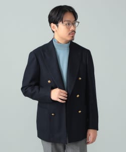 HANDMADE ARTHUR HARRISON ウール ネイビー ダブルブレスト ブレザー