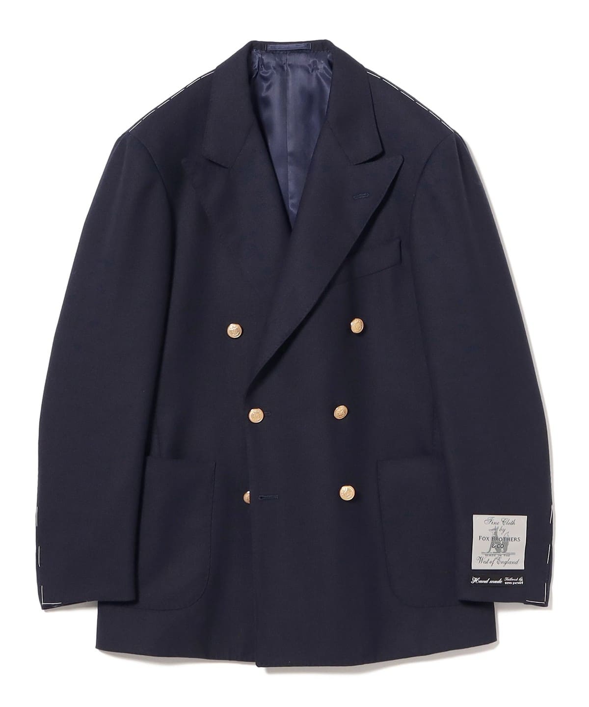 HANDMADE FOX BROTHERS ウール ネイビー ダブルブレスト ブレザー ジャケット MEN NAVY 52 HANDMADE FOX BROTHERS ウール ネイビー ダブルブレスト ブレザー ジャケット MEN NAVY 52