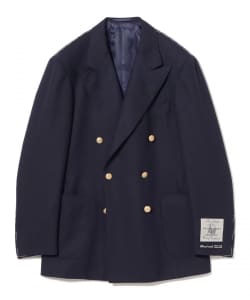 HANDMADE FOX BROTHERS ウール ネイビー ダブルブレスト ブレザー