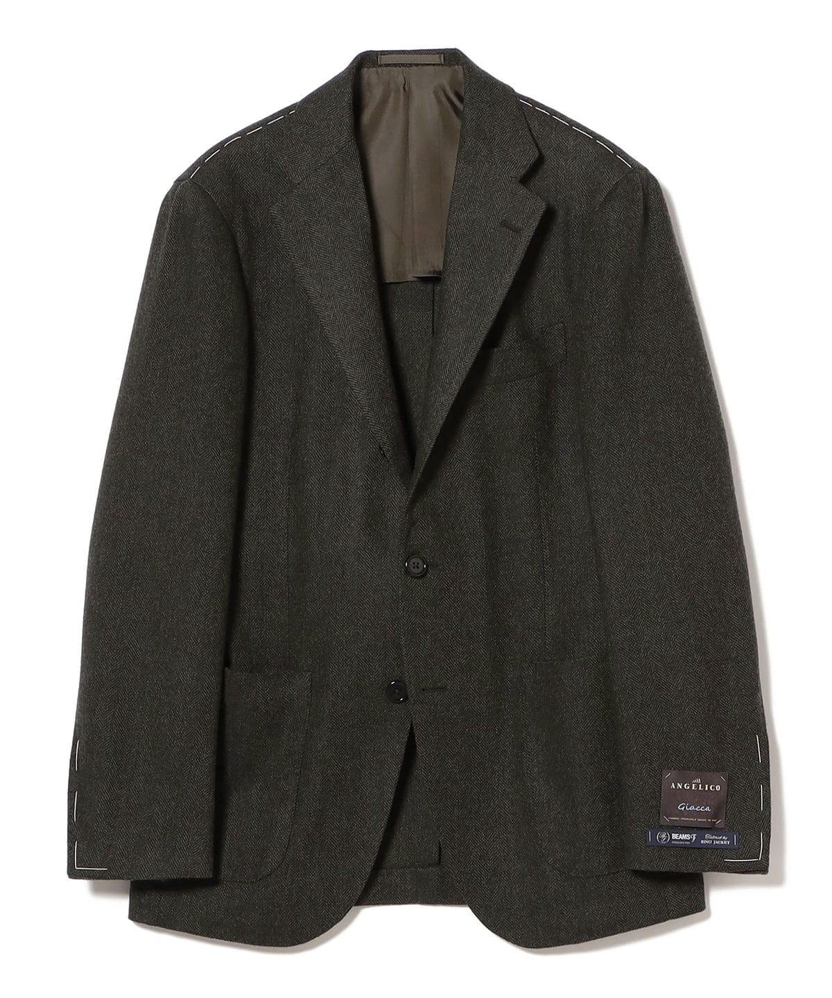 EASY ANGELICO ウール ヘリンボーン ジャケット ジャケット MEN D. GRN 44 EASY ANGELICO ウール ヘリンボーン ジャケット ジャケット MEN D. GRN 44