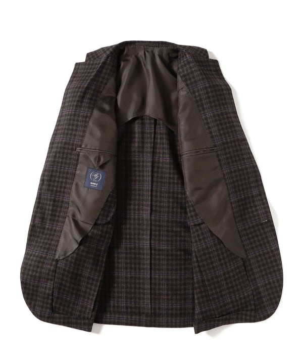 BEAMS F ビームスエフ E.THOMAS チェック ジャケット BEAMS F（ビームスF）E.THOMAS ミックスファブリック チェック