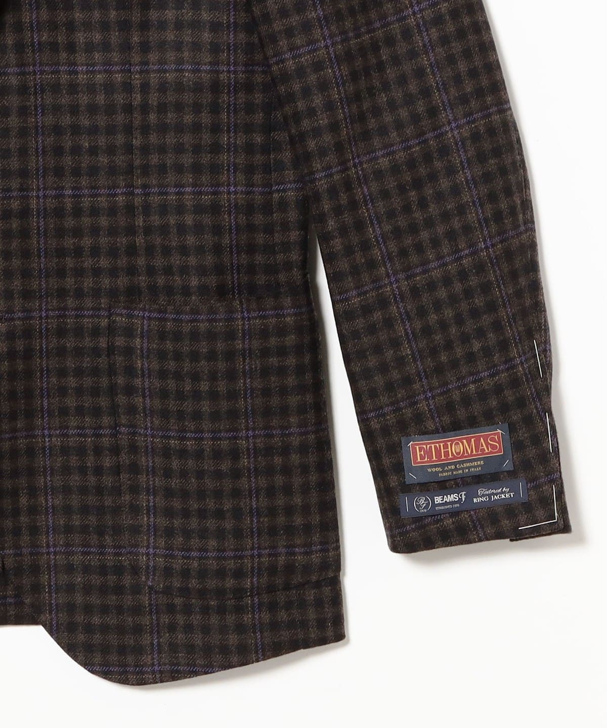 BEAMS F（ビームスF）EASY E.THOMAS ウールカシミヤ チェック＋