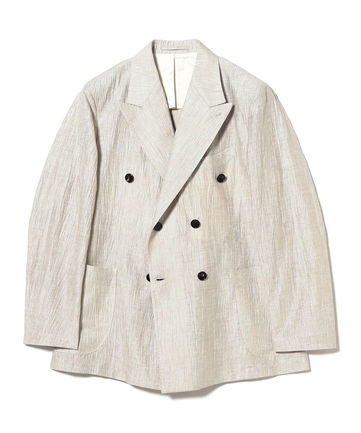 ジャケット・アウター BEAMS F COMERO DOUBLE-BREASTED JACKET BEAMS F (BEAMS F) [Special order] Finjack / Mixed Fabric Crepe