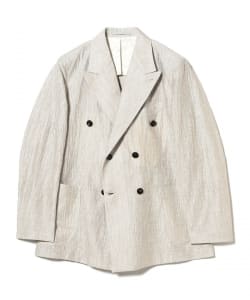 【別注】Finjack / ミックスファブリック クレープ ダブルブレスト ジャケット