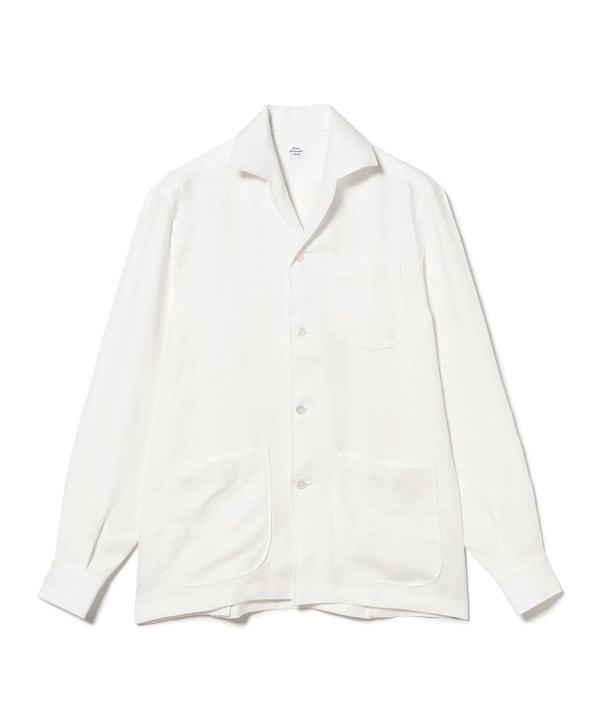 （極美品）maria santangelo リネンシャツ ホワイト 16 1/2 BEAMS F（ビームスF）【別注】Maria Santangelo / MARCELLO リネン