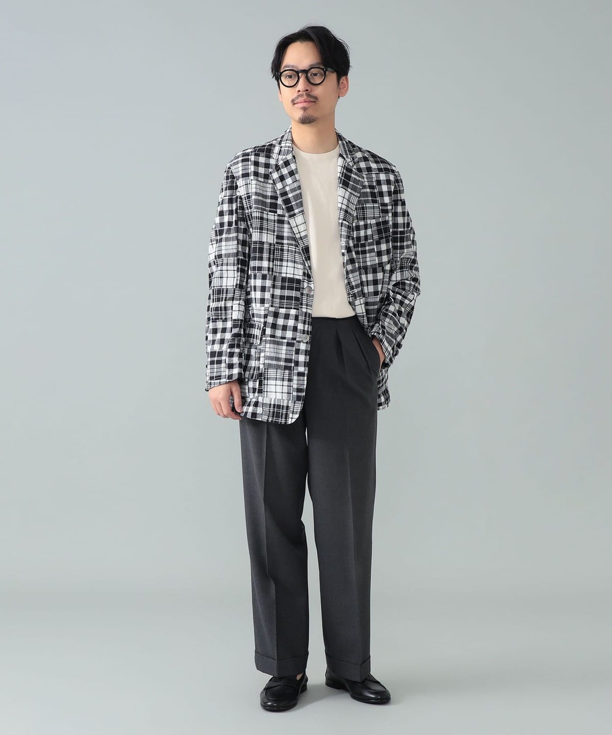 特別値引き中‼️ ビームスエフ　日本製　ジャケット　チェック柄　キュプラ混 BEAMS F（ビームスF）【別注】Brooks Brothers / マドラスチェック