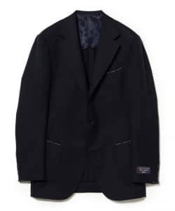 BEAMS F EXCLUSIVE FABRIC ウール ネイビーホップサック ジャケット