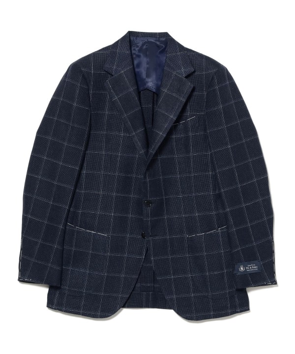 BEAMS F /リネンウール ウインドウペーン ジャケット BEAMS F（ビームスF）FABIO ウールリネン ウインドウペーン ジャケット
