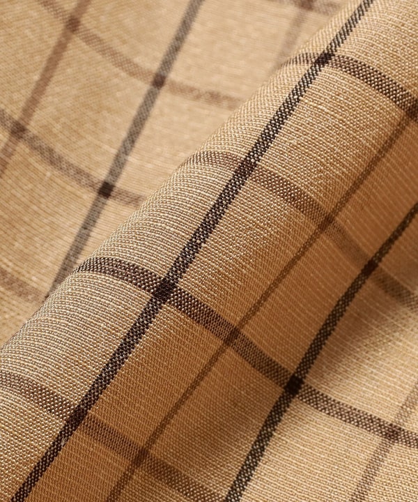 【別注】Paul Stuart / レーヨンリネン タッターソール チョアシャツジャケット