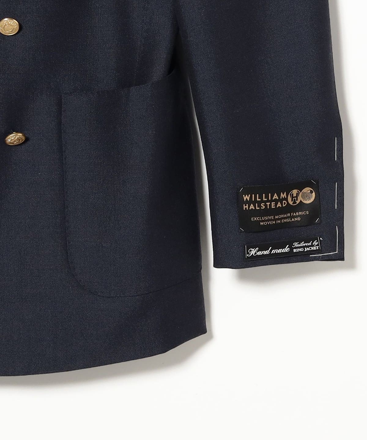 【ringjacket製】 beamsF ダブル　ブレザー　美品 本切羽 BEAMS F（ビームスF）HANDMADE WILLIAM HALSTEAD ウールモヘヤ ダブル