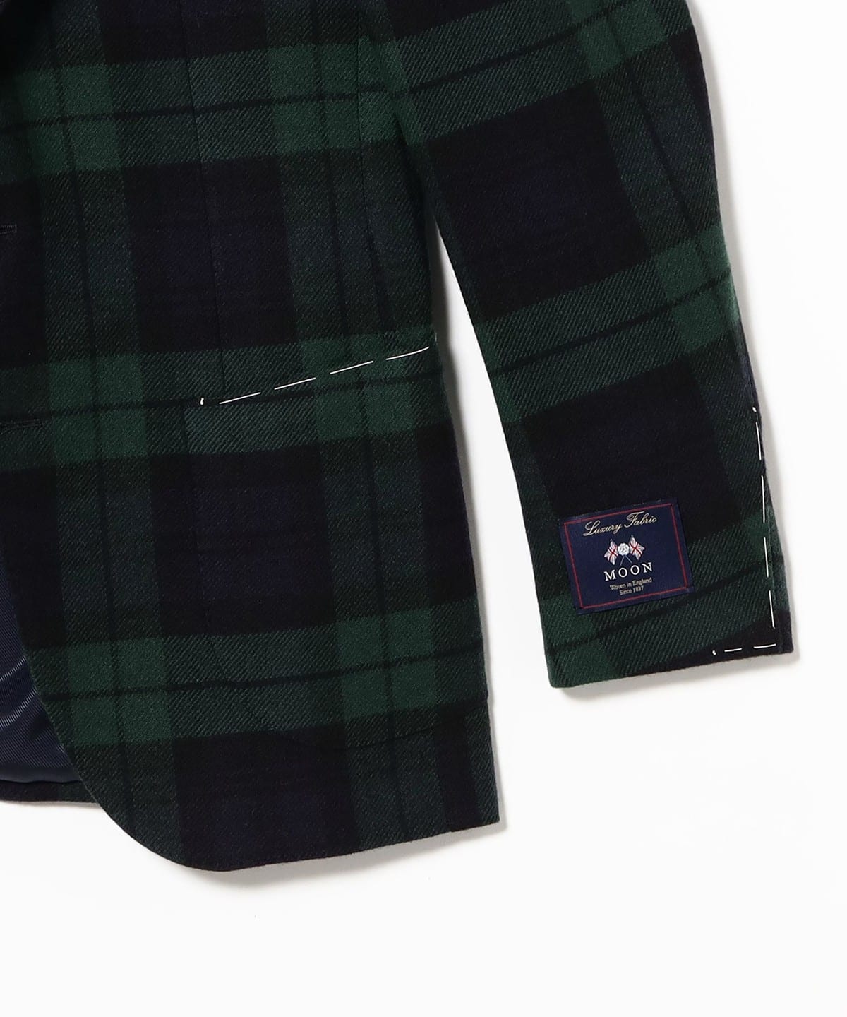 Beams f テーラードジャケット　46 BEAMS F（ビームスF）MOON ウールカシミヤ ブラックウォッチ