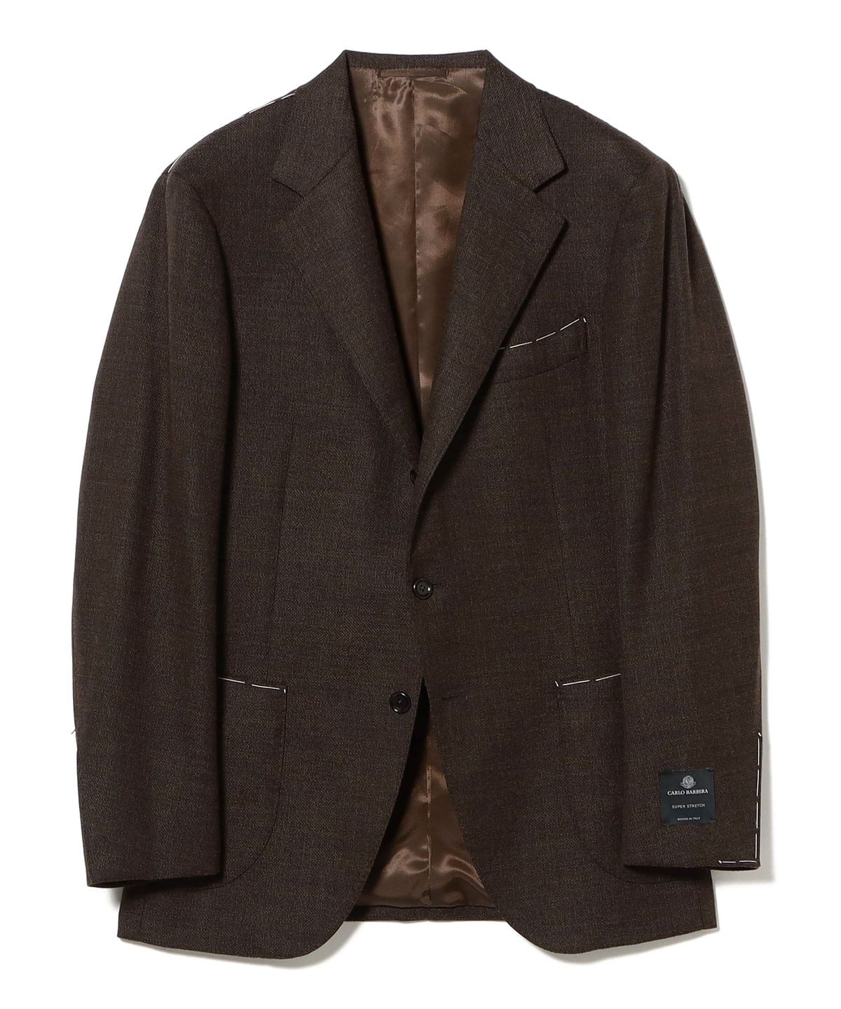 CARLO BARBERA �E�[���X�g���b�` �u���E�� �W���P�b�g �W���P�b�g MEN BROWN/50 52 6R