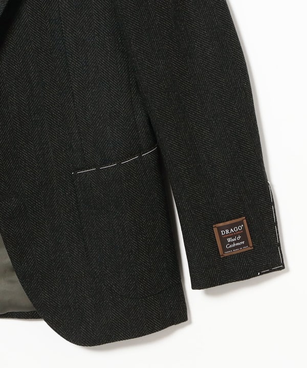 BEAMS F（ビームスF）DRAGO ウールカシミヤ ヘリンボーン ダーク