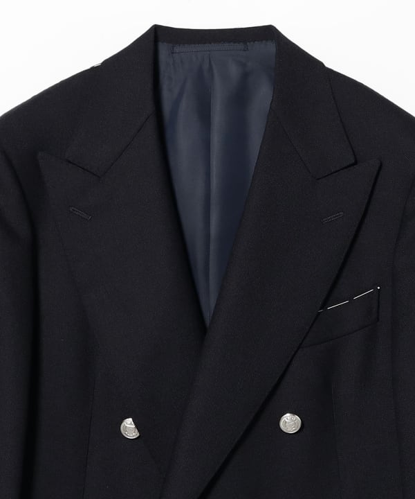 BEAMS F EXCLUSIVE FABRIC ウール ダブルブレスト ブレザー