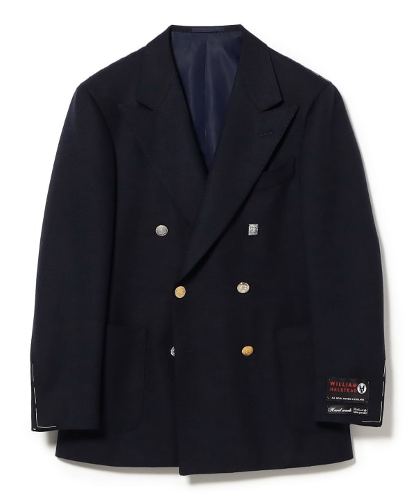 HANDMADE WILLIAM HALSTEAD ウール ダブルブレスト クレイジーボタン ブレザー
