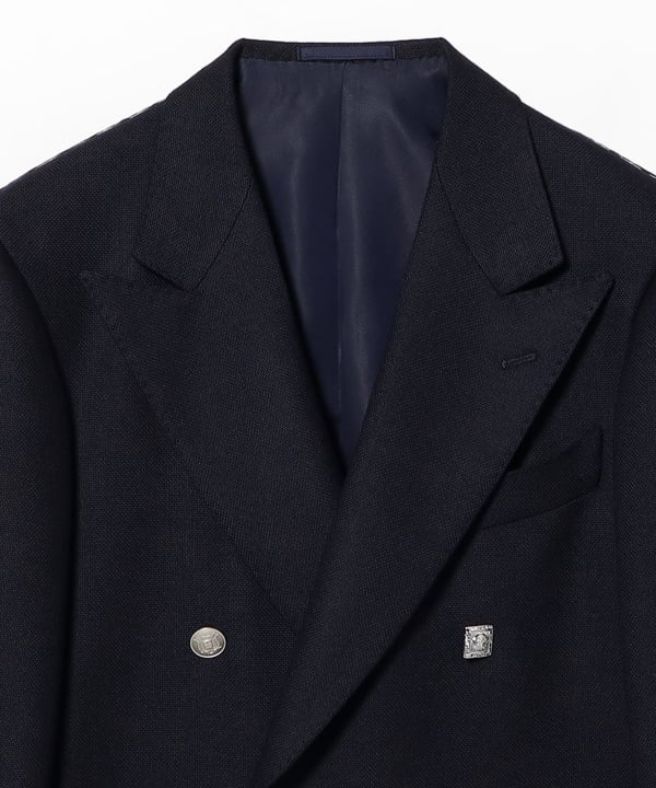 HANDMADE WILLIAM HALSTEAD ウール ダブルブレスト クレイジーボタン ブレザー
