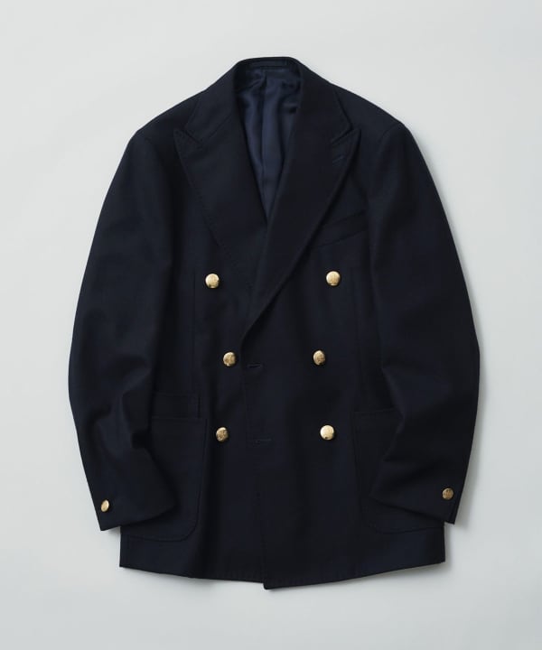【別注】Drake’s × BEAMS F / ウール フランネル ダブルブレスト ブレザー