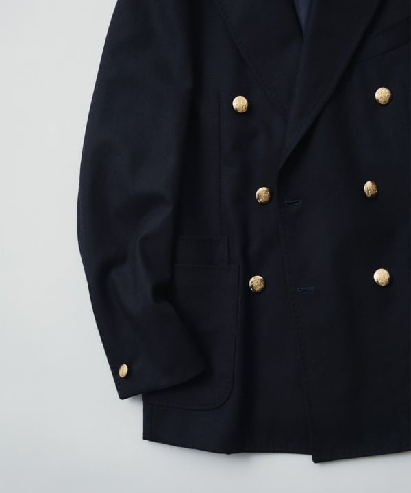 【別注】Drake’s × BEAMS F / ウール フランネル ダブルブレスト ブレザー