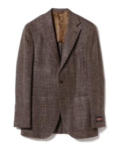▲BEAMS F / E.THOMAS ブラウンソリッド3ボタンジャケット◎