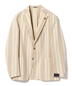 ▲LARDINI / EASY ストライプ ジャカード 3ボタンジャケット