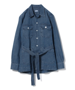 ▲ORIAN / LARMY コットンリネンデニム サファリジャケット