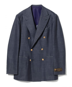 ▲【アウトレット】BEAMS F / LORO PIANA デニム調 6ボタン ダブルジャケット