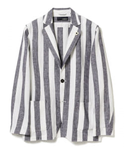 ▲LARDINI / AMA シアサッカー ストライプ シャツジャケット